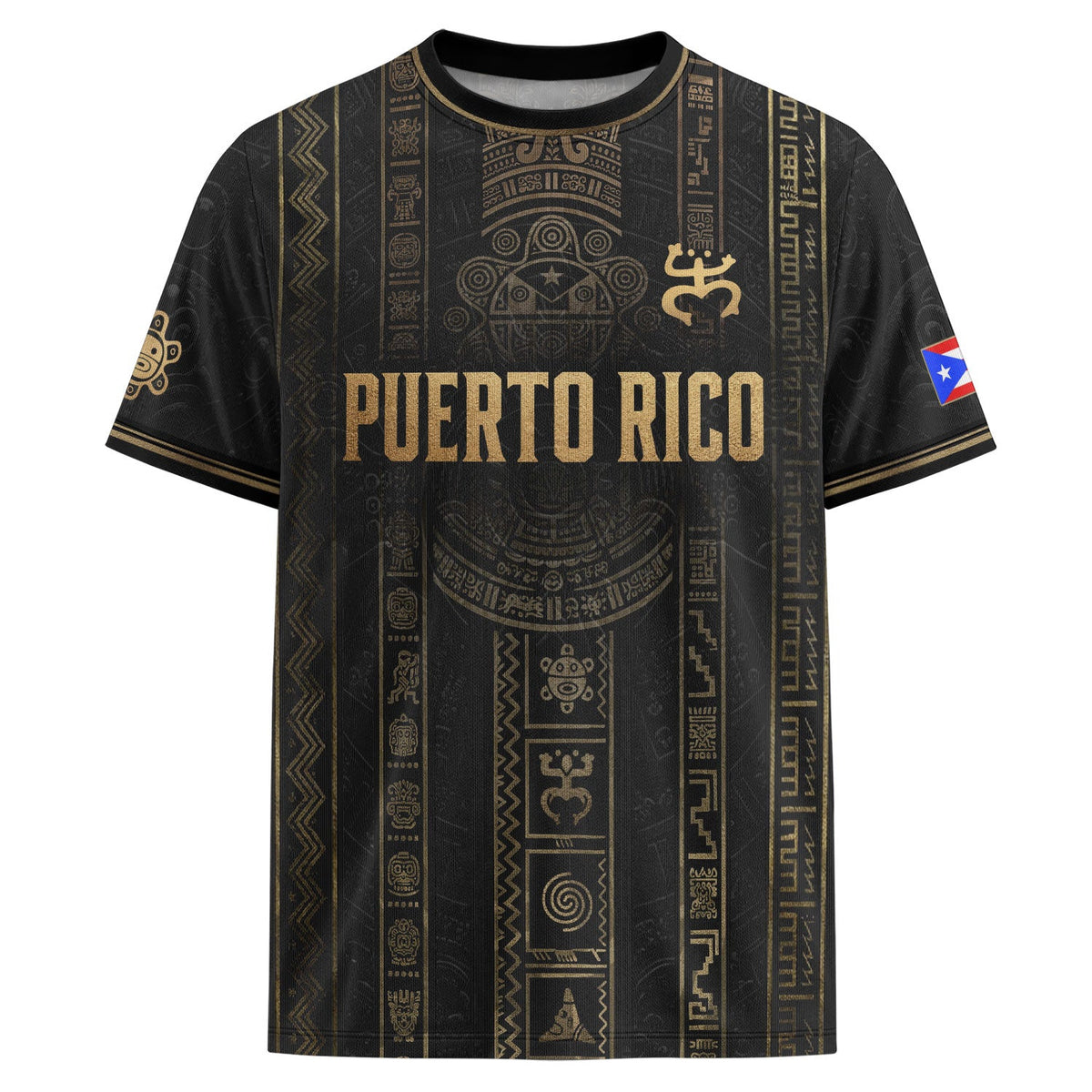 Taino Heritage Black Puerto Rico Soccer Jersey for Men and Women, Petroglyph, Trending Puerto Rico Shirt with Puerto Rico Jersey Appeal, Northryn Co.