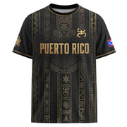 Taino Heritage Black Puerto Rico Soccer Jersey for Men and Women, Petroglyph, Trending Puerto Rico Shirt with Puerto Rico Jersey Appeal, Northryn Co.