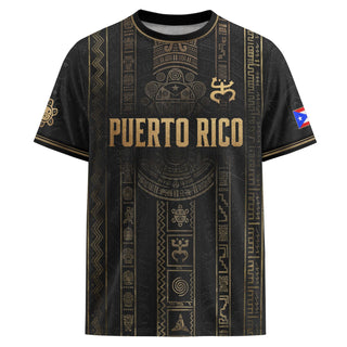 Taino Heritage Black Puerto Rico Soccer Jersey for Men and Women, Petroglyph, Trending Puerto Rico Shirt with Puerto Rico Jersey Appeal, Northryn Co.