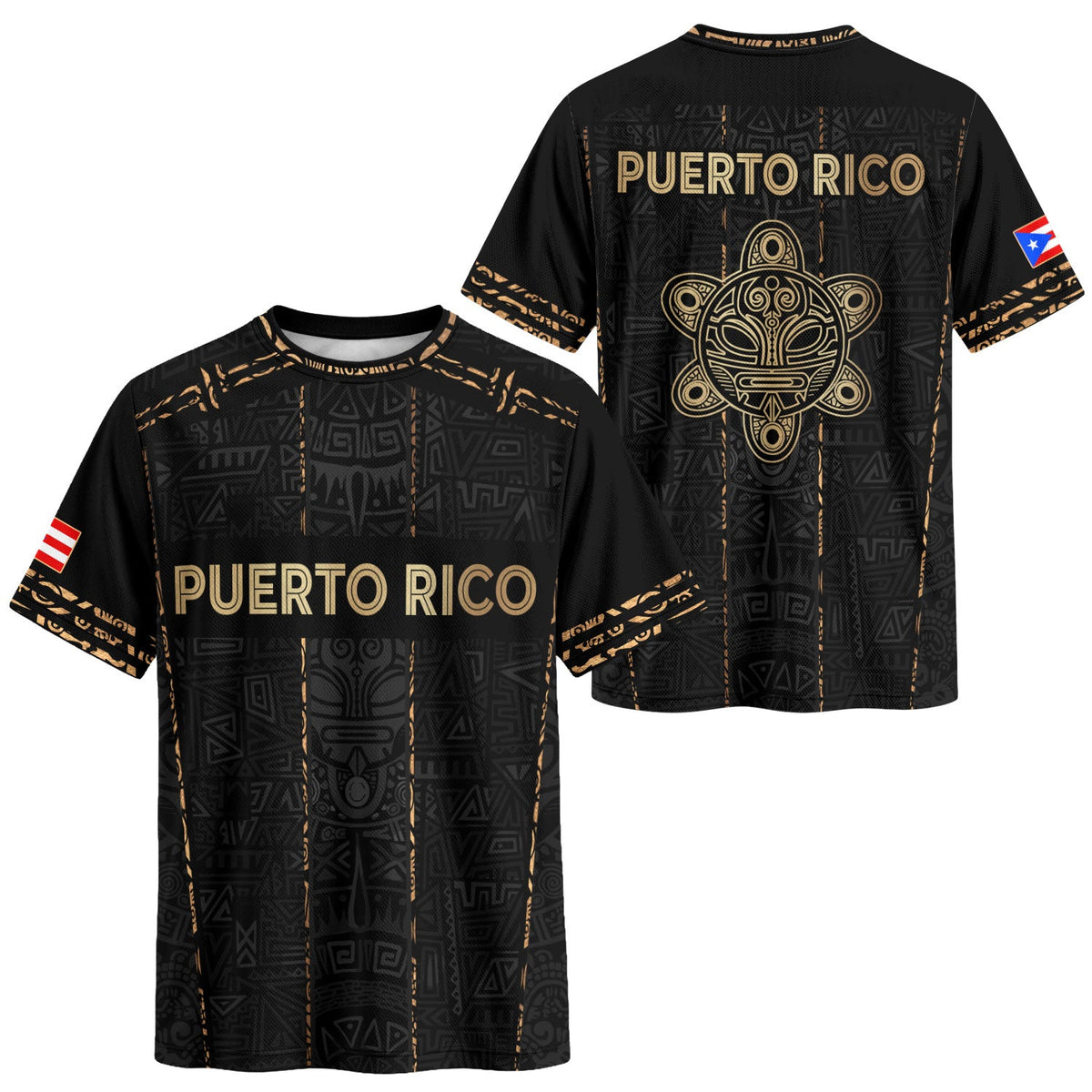 Taino Turtle Black Puerto Rico Soccer Jersey for Men and Women, Tribal Boricua, Standout Puerto Rico Shirt with Puerto Rico Jersey Pride, Northryn Co.
