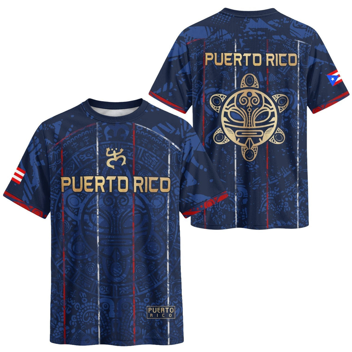 Puerto Rico Soccer Jersey for Men and Women, Navy Taino Turtle Pride Art, Trending Puerto Rico Jersey with Puerto Rico Shirt Appeal, Northryn Co.