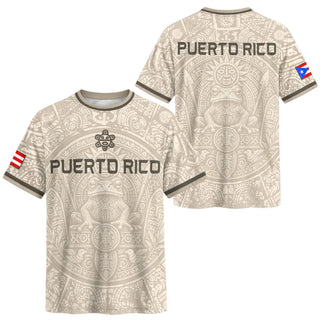 Coqui Frog Beige Puerto Rico Soccer Jersey for Men and Women, Taino Sun Puerto Rican Heritage, Puerto Rico Shirt and Puerto Rico Jersey, Northryn Co.