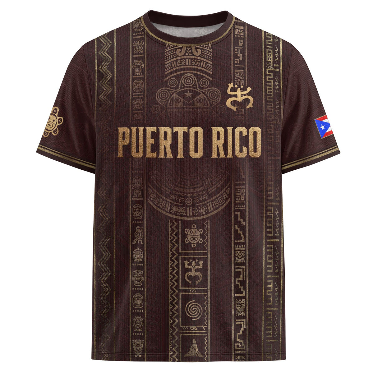 Boricua Pride Maroon Gold Puerto Rico Soccer Jersey for Men and Women, Taino Heritage, Top Puerto Rico Jersey and Puerto Rico Shirt, Northryn Co.