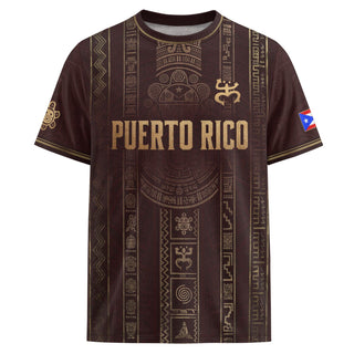 Boricua Pride Maroon Gold Puerto Rico Soccer Jersey for Men and Women, Taino Heritage, Top Puerto Rico Jersey and Puerto Rico Shirt, Northryn Co.