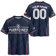 Custom Puerto Rico Soccer Jersey for Men and Women, Navy Blue Taino Flag Style, Personalized Football Jersey as a Puerto Rico Shirt, Northryn Co.