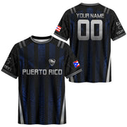 Sleek Navy Silver Tribal, Custom Puerto Rico Soccer Jersey for Men and Women with Taino, Personalized Football Jersey, Puerto Rico Shirt, Northryn Co.