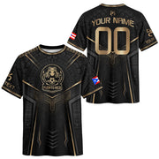 Bold Black Gold Coqui, Custom Puerto Rico Soccer Jersey for Men and Women with Taino, Personalized Football Jersey, Puerto Rico Shirt, Northryn Co.