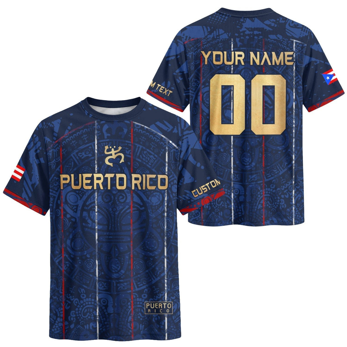Bold Navy Gold Coqui, Custom Puerto Rico Soccer Jersey for Men and Women with Signature, Personalized Football Jersey, Puerto Rico Shirt, Northryn Co.