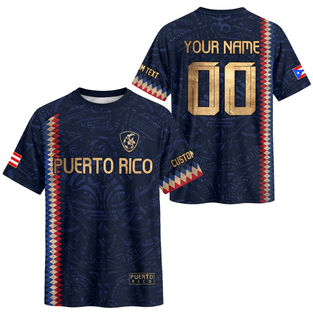 Custom Puerto Rico Soccer Jersey for Men and Women, Navy Blue Puerto Rican Spirit, Personalized Football Jersey as a Puerto Rico Shirt, Northryn Co.