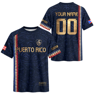 Custom Puerto Rico Soccer Jersey for Men and Women, Navy Blue Puerto Rican Spirit, Personalized Football Jersey as a Puerto Rico Shirt, Northryn Co.