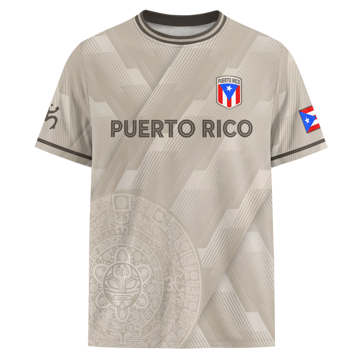Camiseta de fútbol con máscara taína boricua azul marino de Puerto Rico, bandera tribal, orgullo nacional