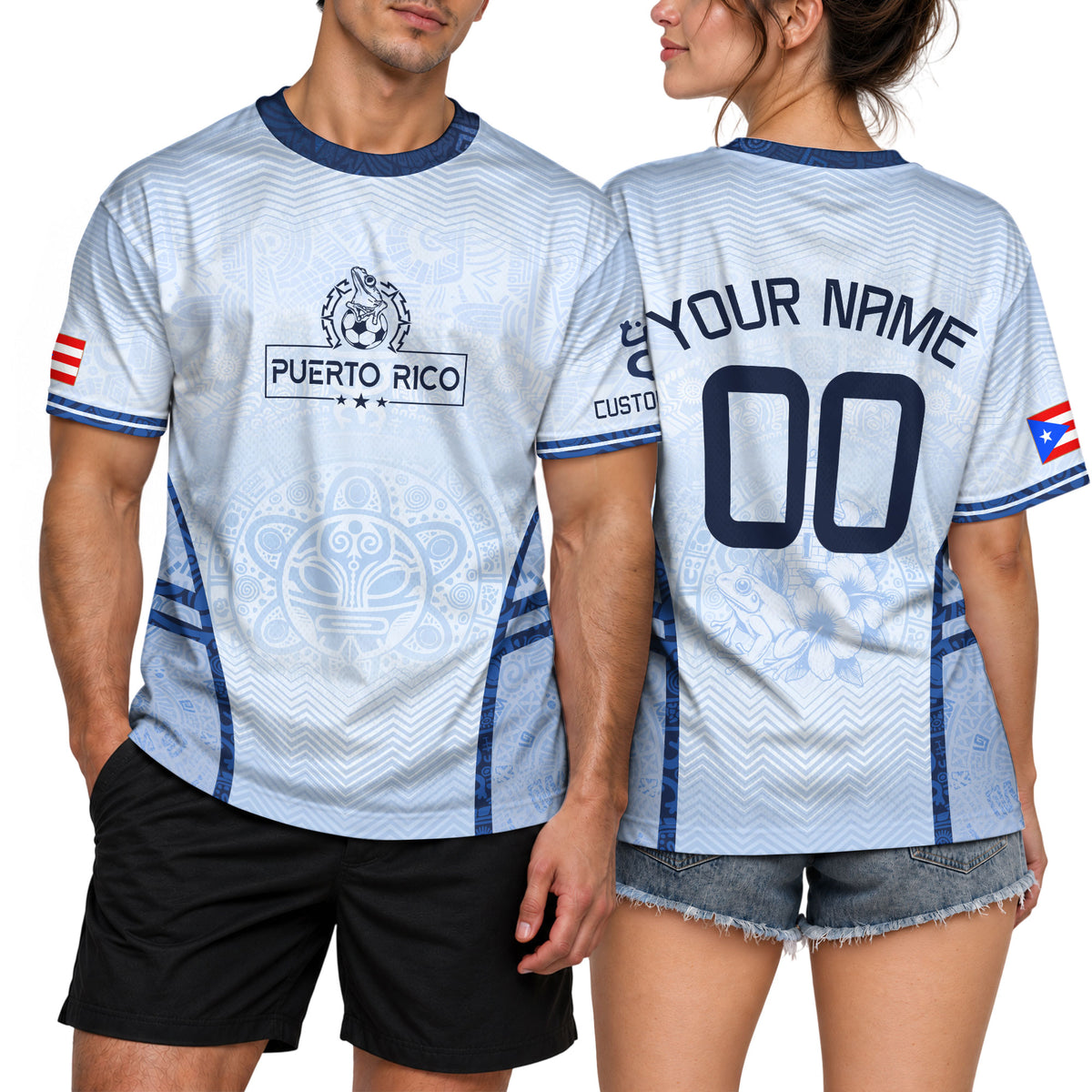 Custom Taino Sun White Puerto Rico Soccer Jersey for Men and Women, Coqui Boricua, Trending Puerto Rico Shirt with Puerto Rico Jersey Appeal, Northryn Co.