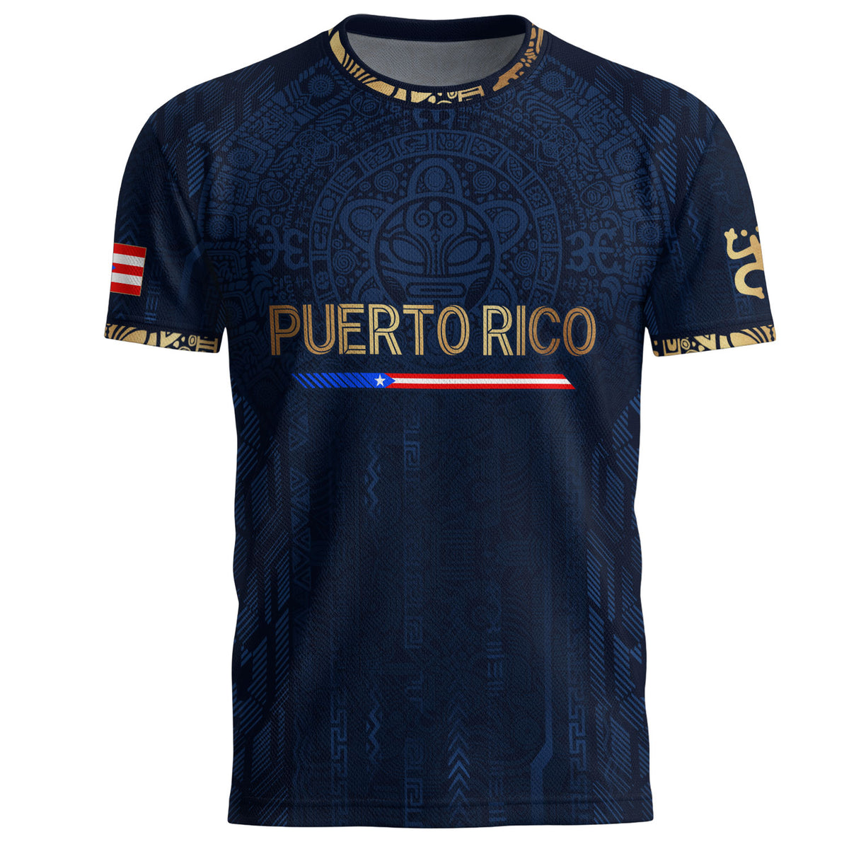 Puerto Rico Soccer Jersey Taino Sun Navy Gold Football Shirt Boricua Flag Apparel