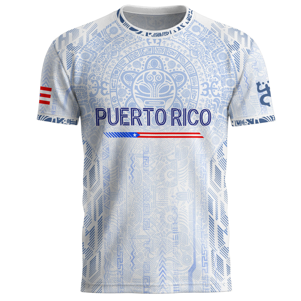 Puerto Rico Soccer Jersey White Blue Taino Sun Football Shirt Boricua Flag Apparel