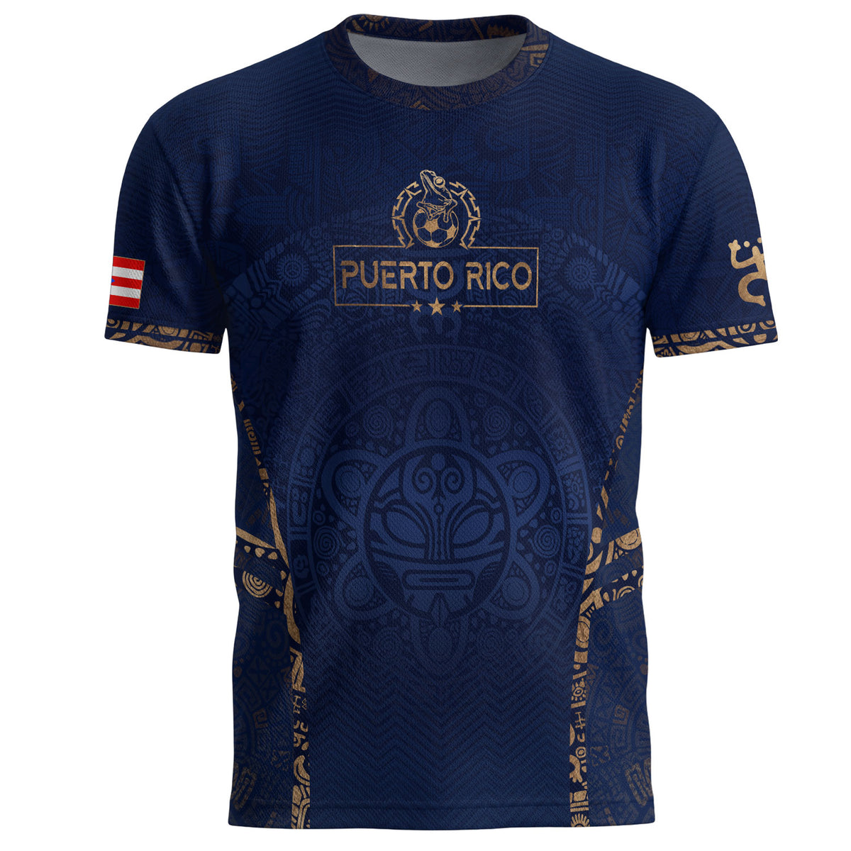 Traditional Taino Puerto Rico Coqui Frog Sun Navy Puerto Rican Soccer Jersey Men