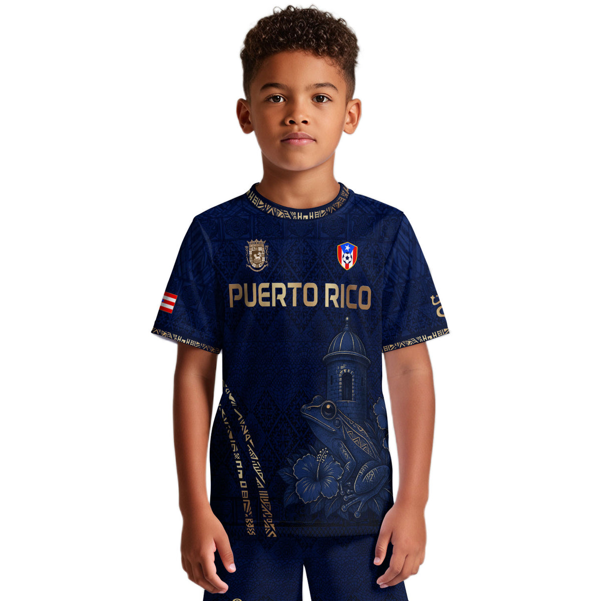 Authentic Youth Puerto Rico Castle Hibiscus Athletic Team Soccer Jersey Shirt Top