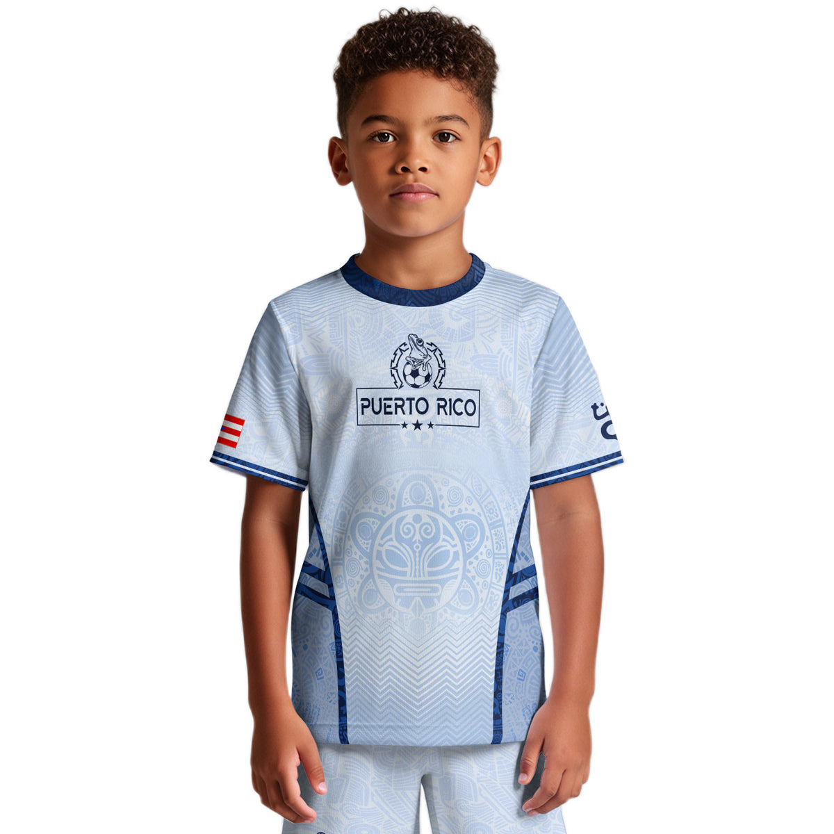 Vibrant Youth Puerto Rico Taino Coqui Frog Sun Athletic Team Soccer Jersey Shirt Top