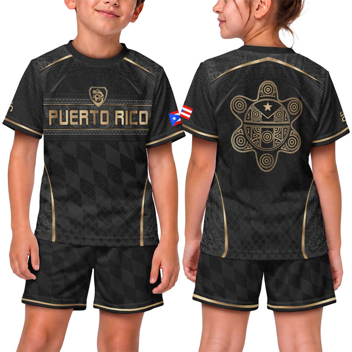 Kids Puerto Rico Soccer Jersey, Authentic Black Taino Coqui Frog for Boy and Girl, Youth Soccer Jersey, Puerto Rico Kids Soccer Jersey, Northryn Co.