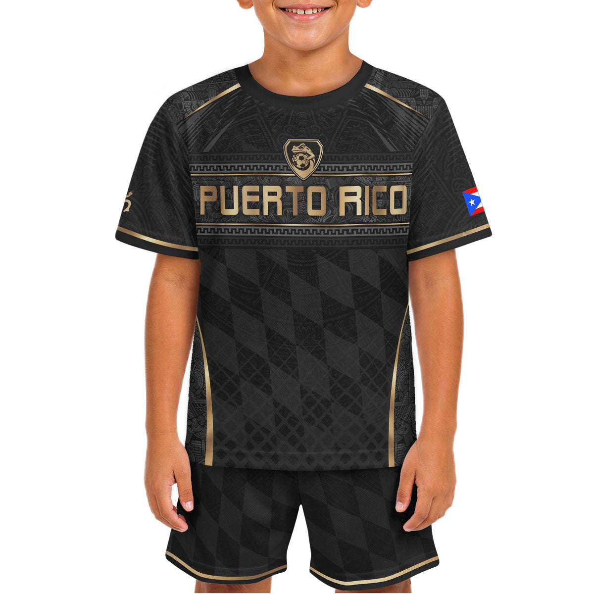Kids Puerto Rico Soccer Jersey, Authentic Black Taino Coqui Frog for Boy and Girl, Youth Soccer Jersey, Puerto Rico Kids Soccer Jersey, Northryn Co.