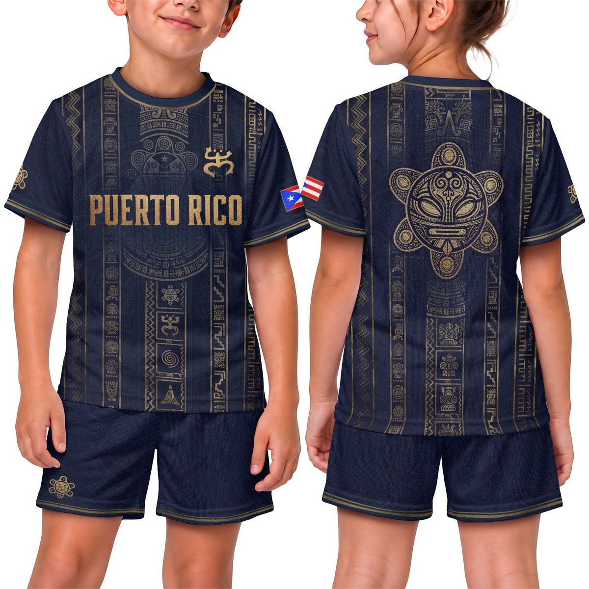 Navy Taino, Kids Puerto Rico Soccer Jersey with Coqui Frog for Boy and Girl, Puerto Rico Kids Soccer Jersey for Youth Soccer Jersey Fans, Northryn Co.
