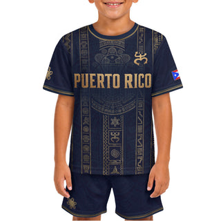 Navy Taino, Kids Puerto Rico Soccer Jersey with Coqui Frog for Boy and Girl, Puerto Rico Kids Soccer Jersey for Youth Soccer Jersey Fans, Northryn Co.