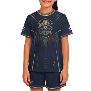 Gold Coqui, Kids Puerto Rico Soccer Jersey for Boy and Girl with Taino Heritage, Puerto Rico Kids Soccer Jersey with Youth Soccer Jersey, Northryn Co.