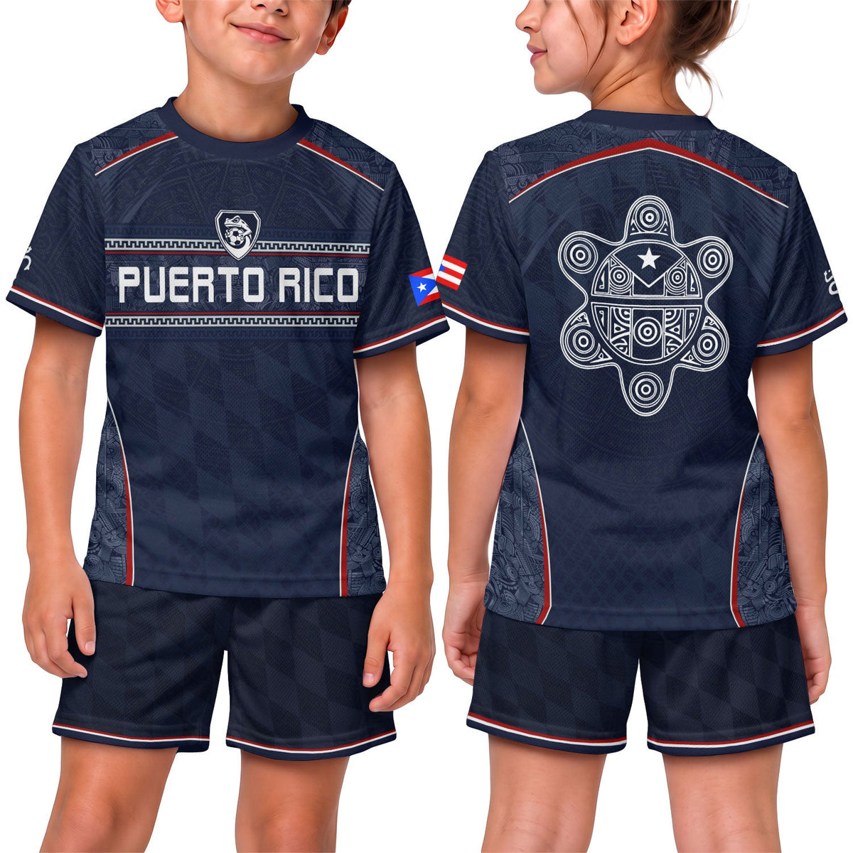 Kids Puerto Rico Soccer Jersey, Navy Blue Boricua Pride Coqui for Boy and Girl, Youth Soccer Jersey Meets Puerto Rico Kids Soccer Jersey, Northryn Co.
