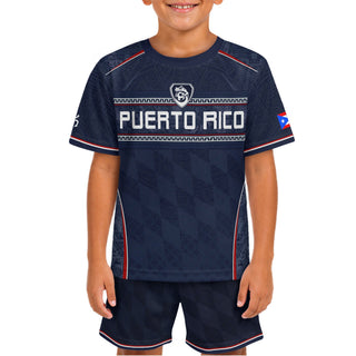 Kids Puerto Rico Soccer Jersey, Navy Blue Boricua Pride Coqui for Boy and Girl, Youth Soccer Jersey Meets Puerto Rico Kids Soccer Jersey, Northryn Co.