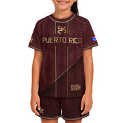 Bold Maroon Taino, Kids Puerto Rico Soccer Jersey with Coqui Frog for Boy and Girl, Puerto Rico Kids Soccer Jersey, Youth Soccer Jersey, Northryn Co.