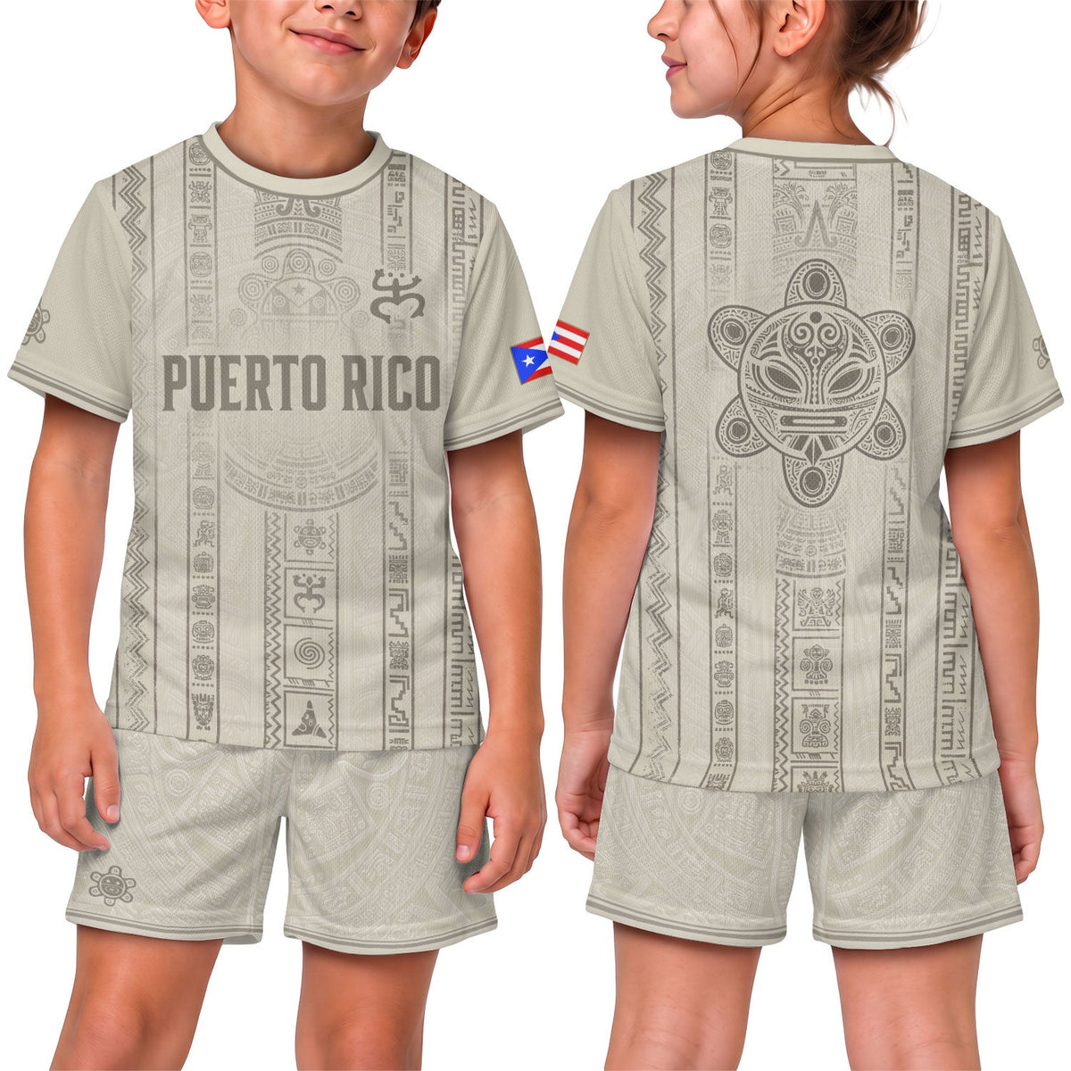 Kids Puerto Rico Soccer Jersey, Desert Beige Taino Coqui Frog for Boy and Girl, Youth Soccer Jersey Meets Puerto Rico Kids Soccer Jersey, Northryn Co.