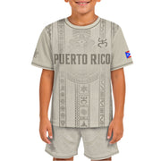 Kids Puerto Rico Soccer Jersey, Desert Beige Taino Coqui Frog for Boy and Girl, Youth Soccer Jersey Meets Puerto Rico Kids Soccer Jersey, Northryn Co.