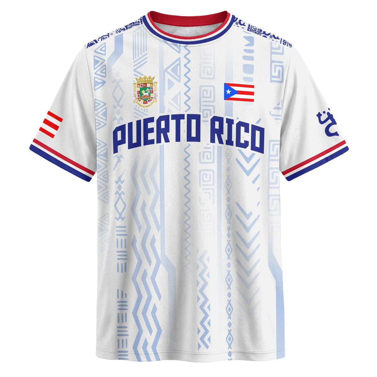 Taino Mask White Blue Puerto Rico Soccer Jersey for Men and Women, Coqui Tribal Ethnic Artistic, Puerto Rico Jersey, Puerto Rico Shirt, Northryn Co.