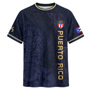 Coqui Frog Navy Gold Puerto Rico Soccer Jersey for Men and Women, Floral Taino Sun National, Puerto Rico Jersey and Puerto Rico Shirt, Northryn Co.