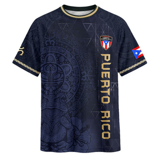 Coqui Frog Navy Gold Puerto Rico Soccer Jersey for Men and Women, Floral Taino Sun National, Puerto Rico Jersey and Puerto Rico Shirt, Northryn Co.