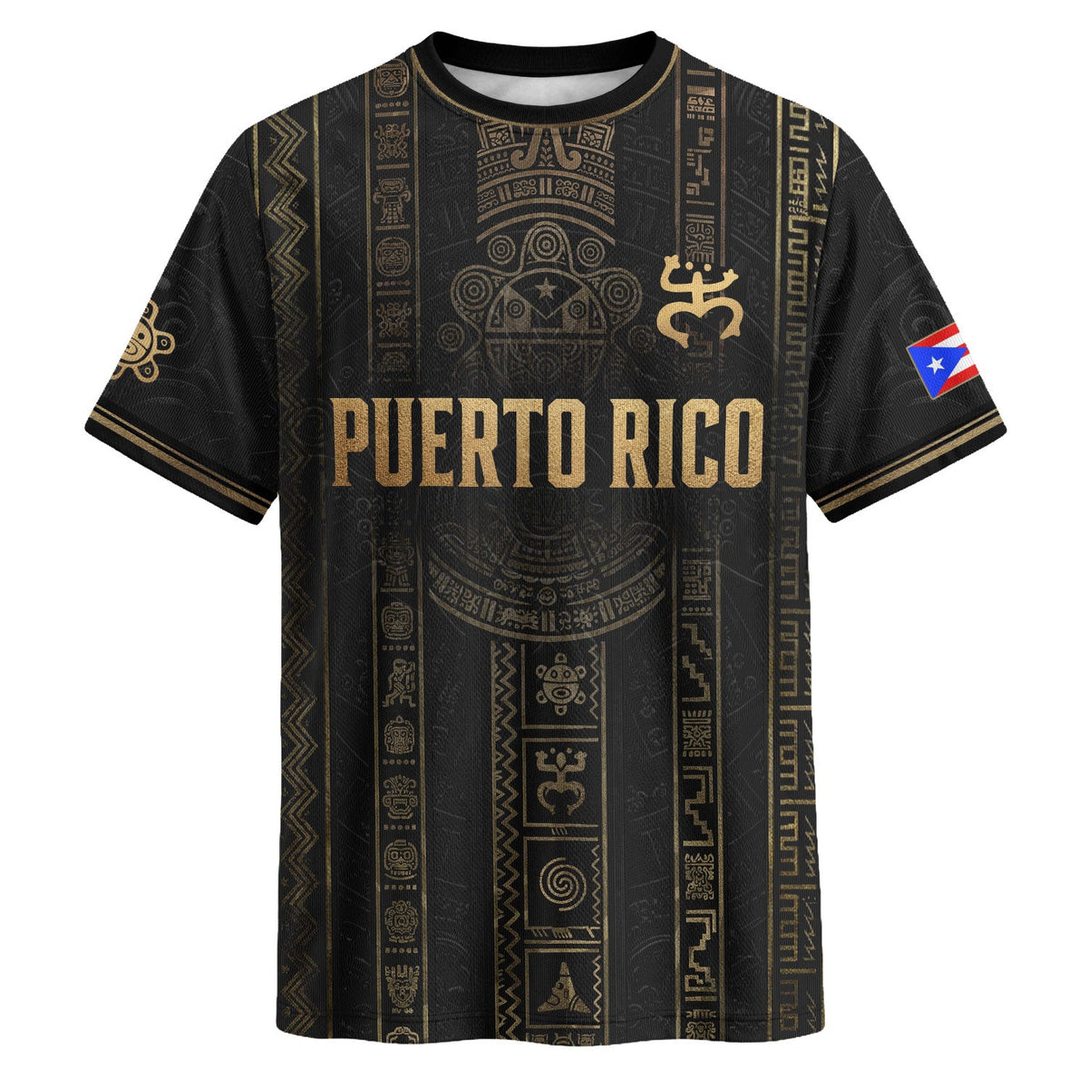 Taino Heritage Black Puerto Rico Soccer Jersey for Men and Women, Petroglyph, Trending Puerto Rico Shirt with Puerto Rico Jersey Appeal, Northryn Co.