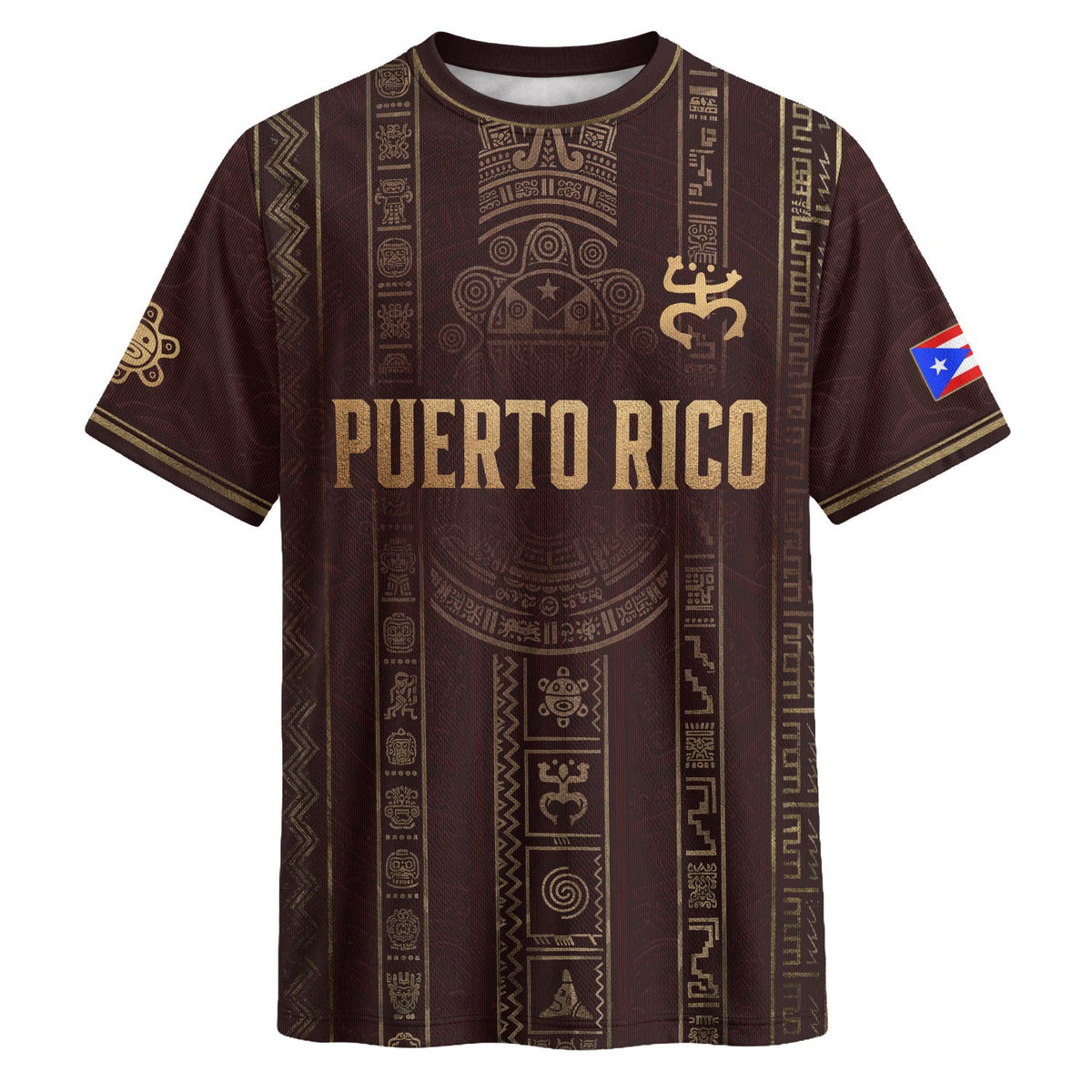 Boricua Pride Maroon Gold Puerto Rico Soccer Jersey for Men and Women, Taino Heritage, Top Puerto Rico Jersey and Puerto Rico Shirt, Northryn Co.