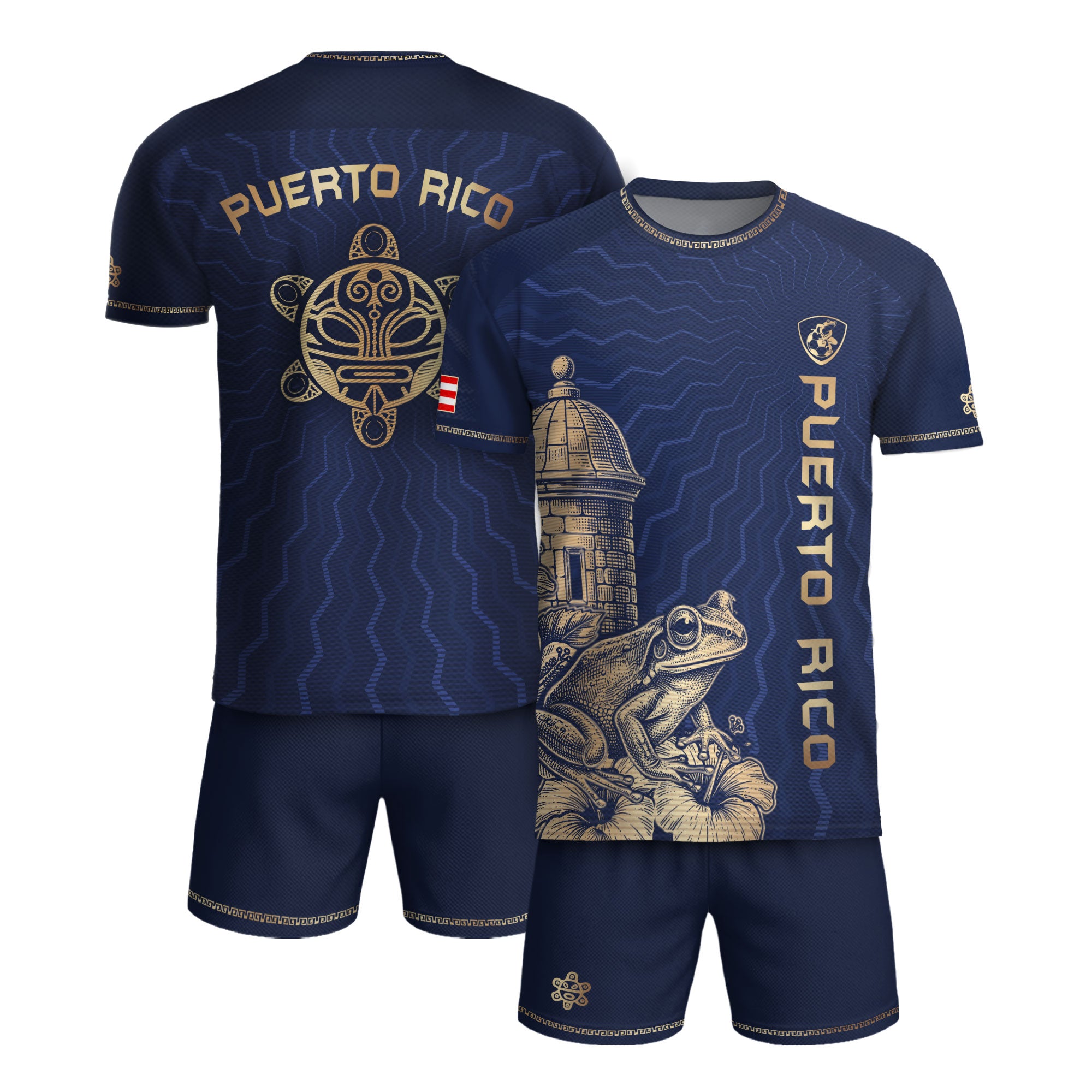Puerto Rico Soccer Jersey El Morro Garita Coqui Frog Navy Gold Football Shirt Boricua