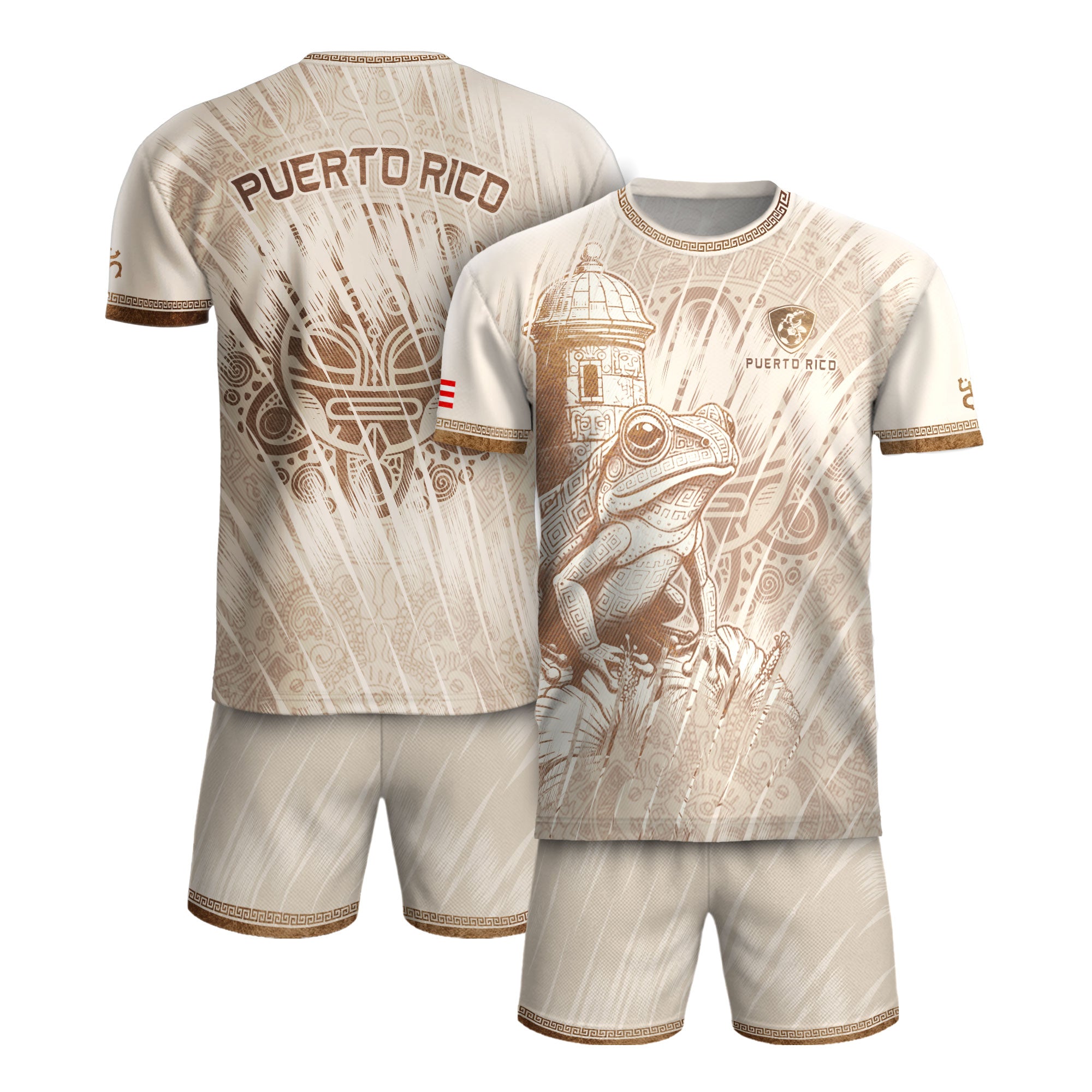 Beige Puerto Rico Soccer Jersey Men Puerto Rican Jersey for Men Puerto Rico Jersey Mens Soccer Shirt