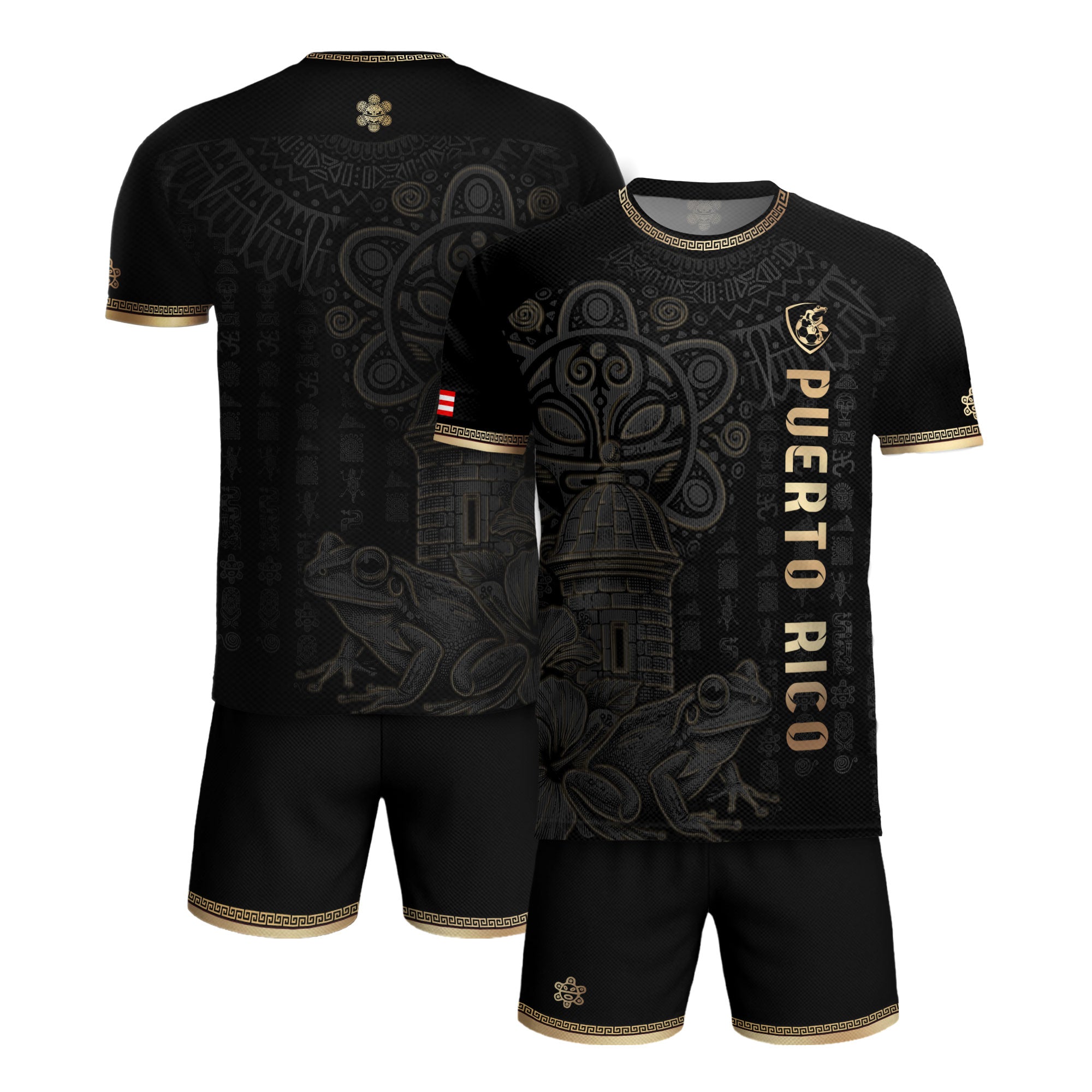 Black Gold Puerto Rico Jersey Men Puerto Rican Soccer Jersey for Men Puerto Rico Soccer Shirt Mens
