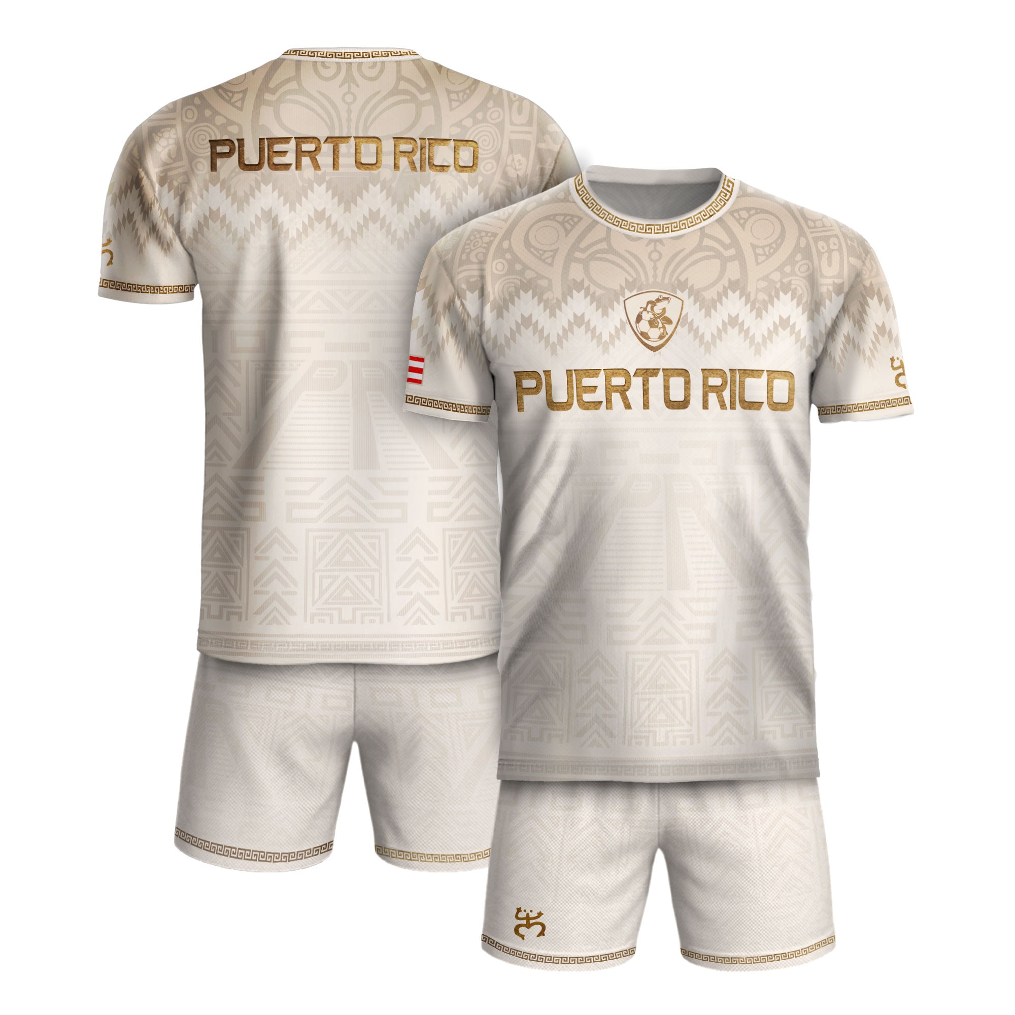 White Gold Puerto Rico Soccer Jersey for Men Puerto Rican Jersey Men Puerto Rico Soccer Shirt for Mens