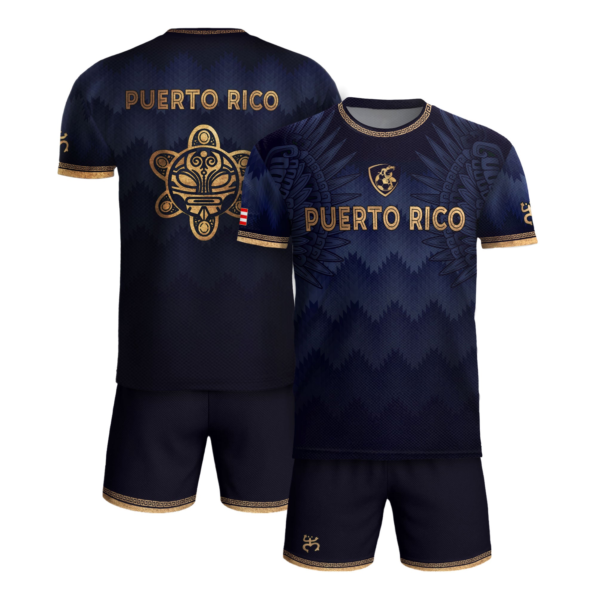Navy Gold Puerto Rico Soccer Jersey for Men Puerto Rican Jersey Men Puerto Rico Jersey Mens Soccer Shirt