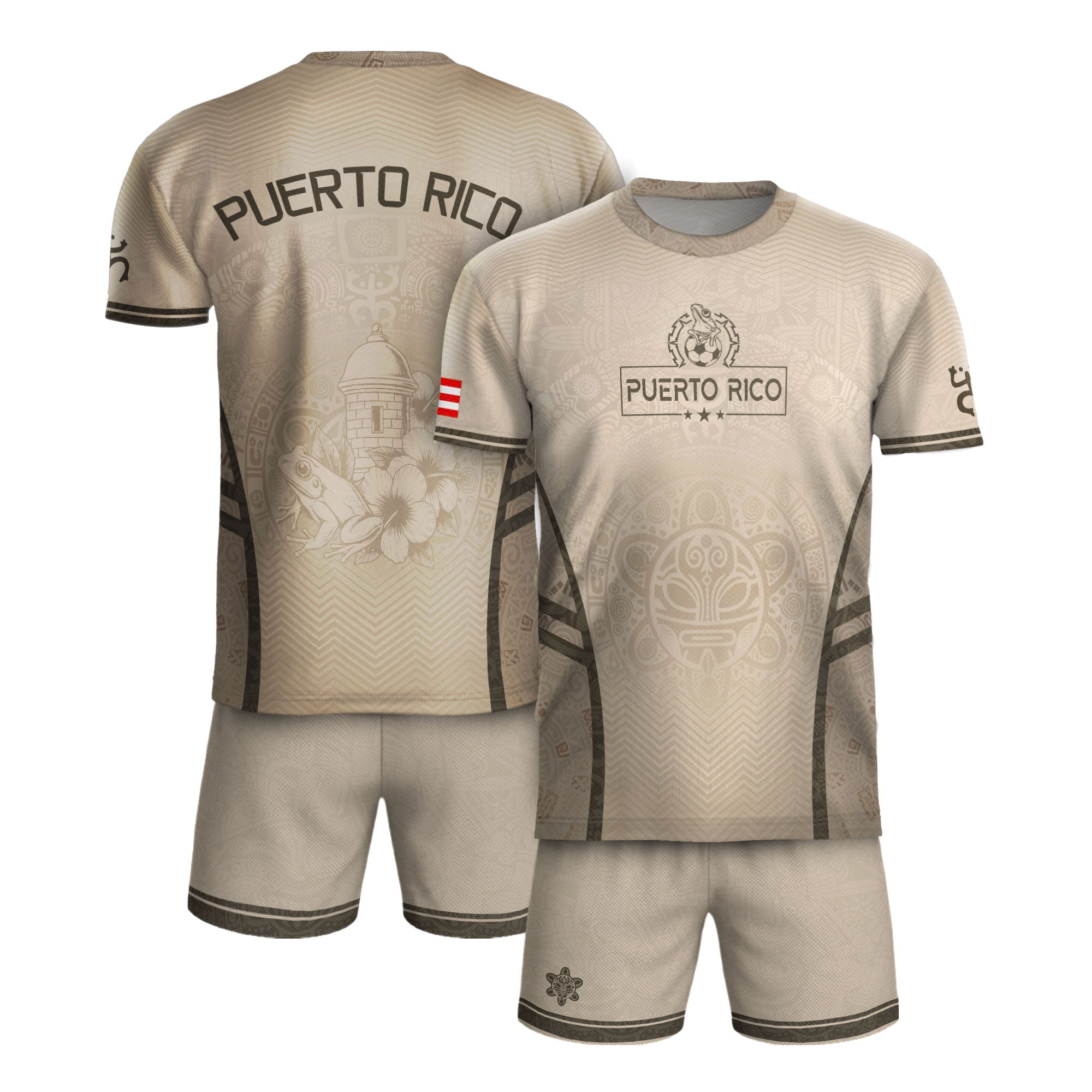 Beige Puerto Rico Soccer Jersey for Men – Puerto Rican Shirt, Puerto Rico Jerseys, Puerto Rico Shirts for Men