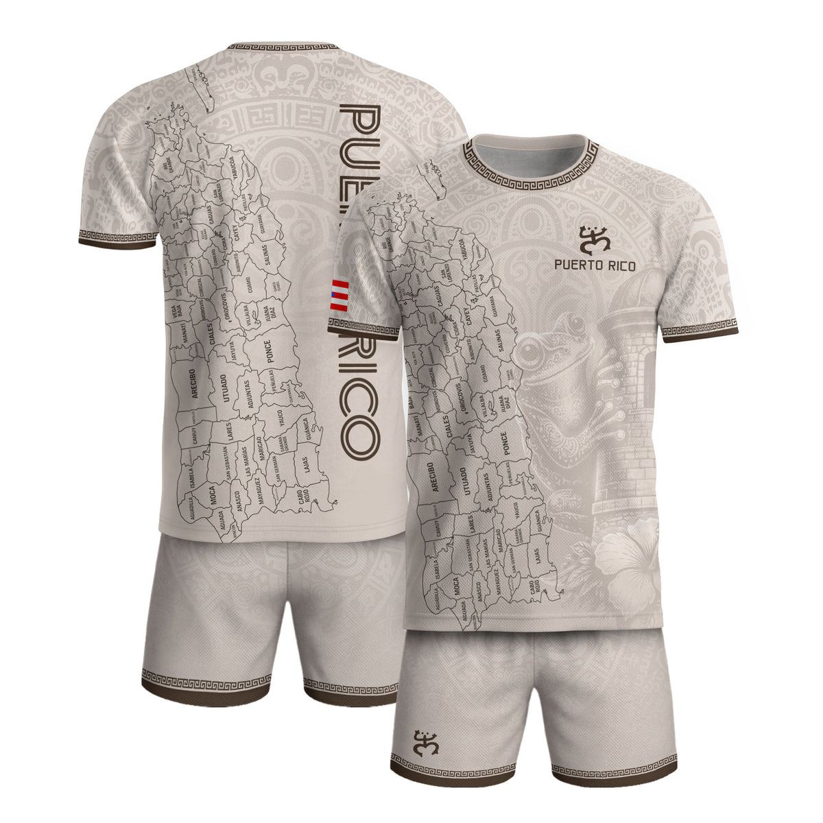 Camiseta de fútbol con máscara taína boricua azul marino de Puerto Rico, bandera tribal, orgullo nacional