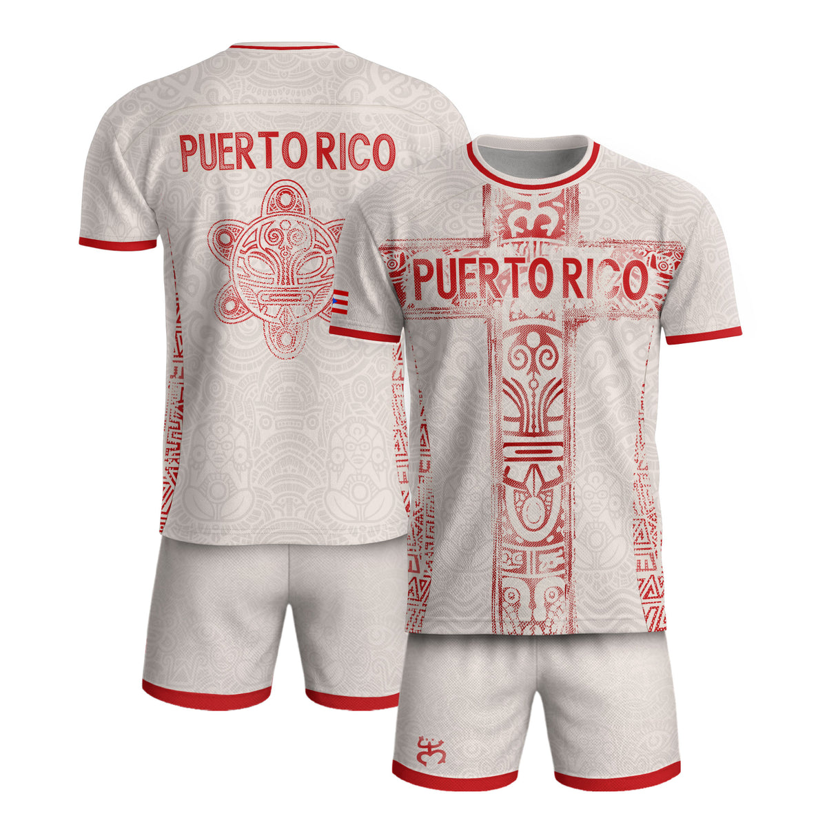 Camiseta de fútbol con máscara taína boricua azul marino de Puerto Rico, bandera tribal, orgullo nacional