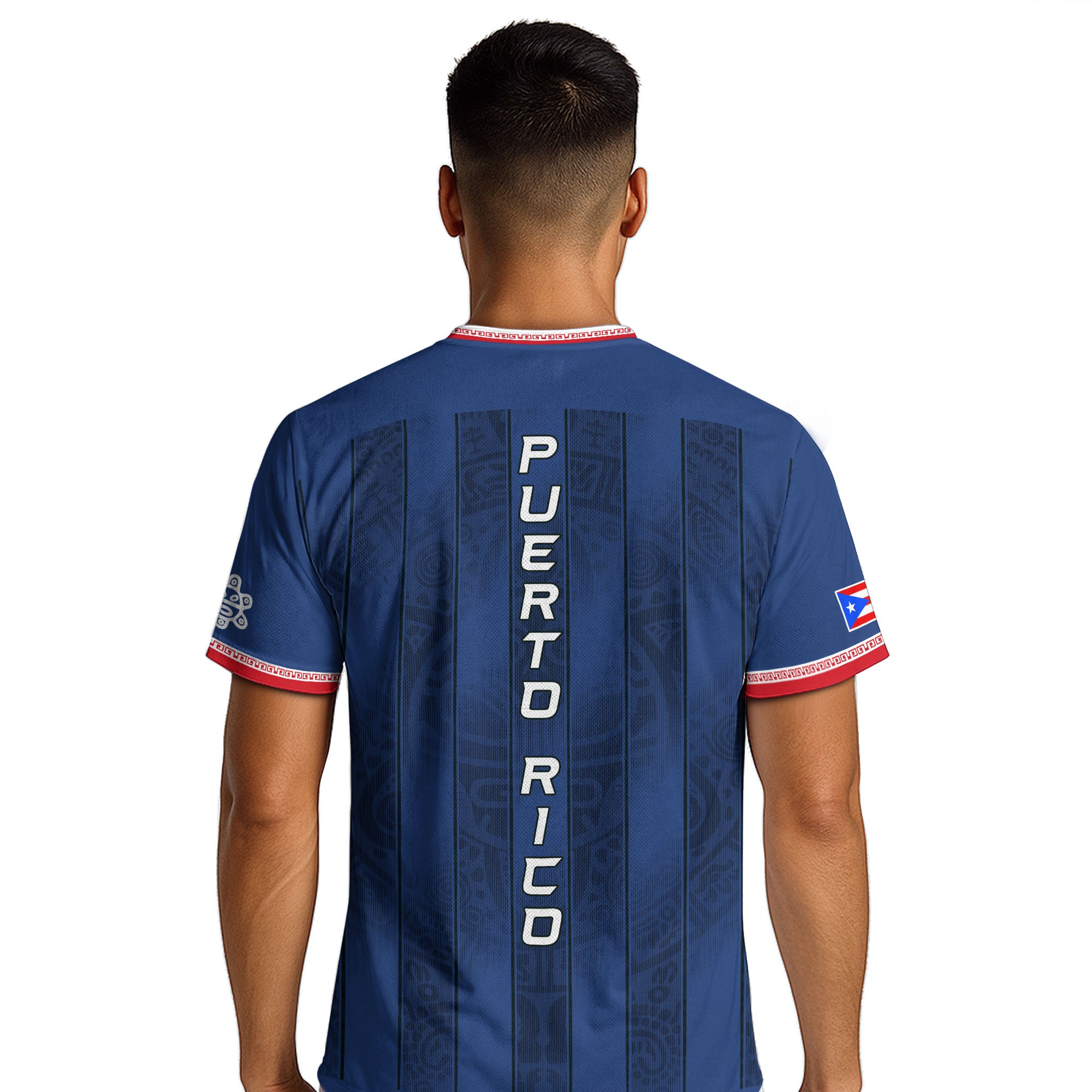 Puerto Rico Football Jersey Striped Navy Soccer Shirt Boricua Pride Gift Men