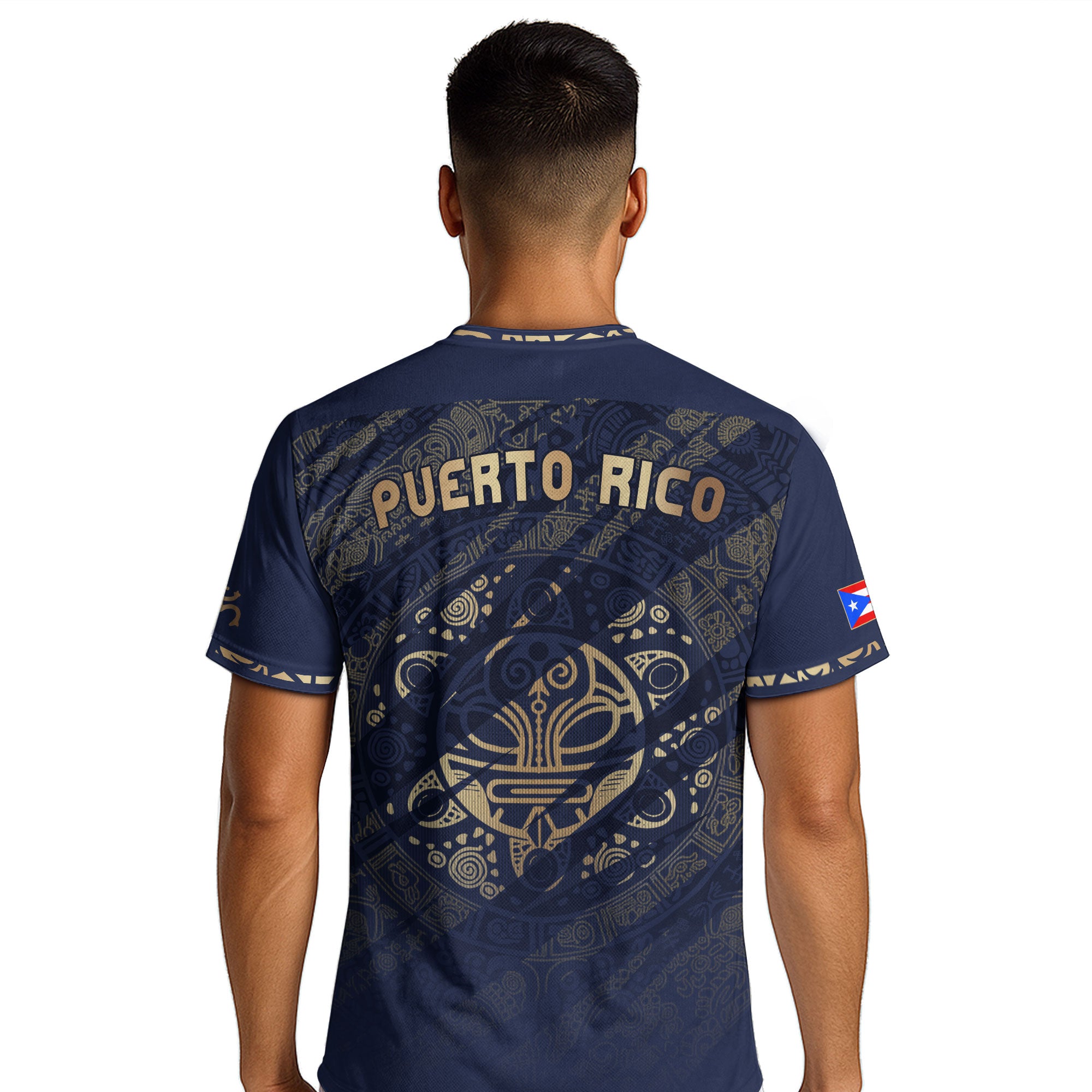 Puerto Rico Soccer Jersey Taino Sun Navy Gold Football Shirt Boricua Apparel Men Gift
