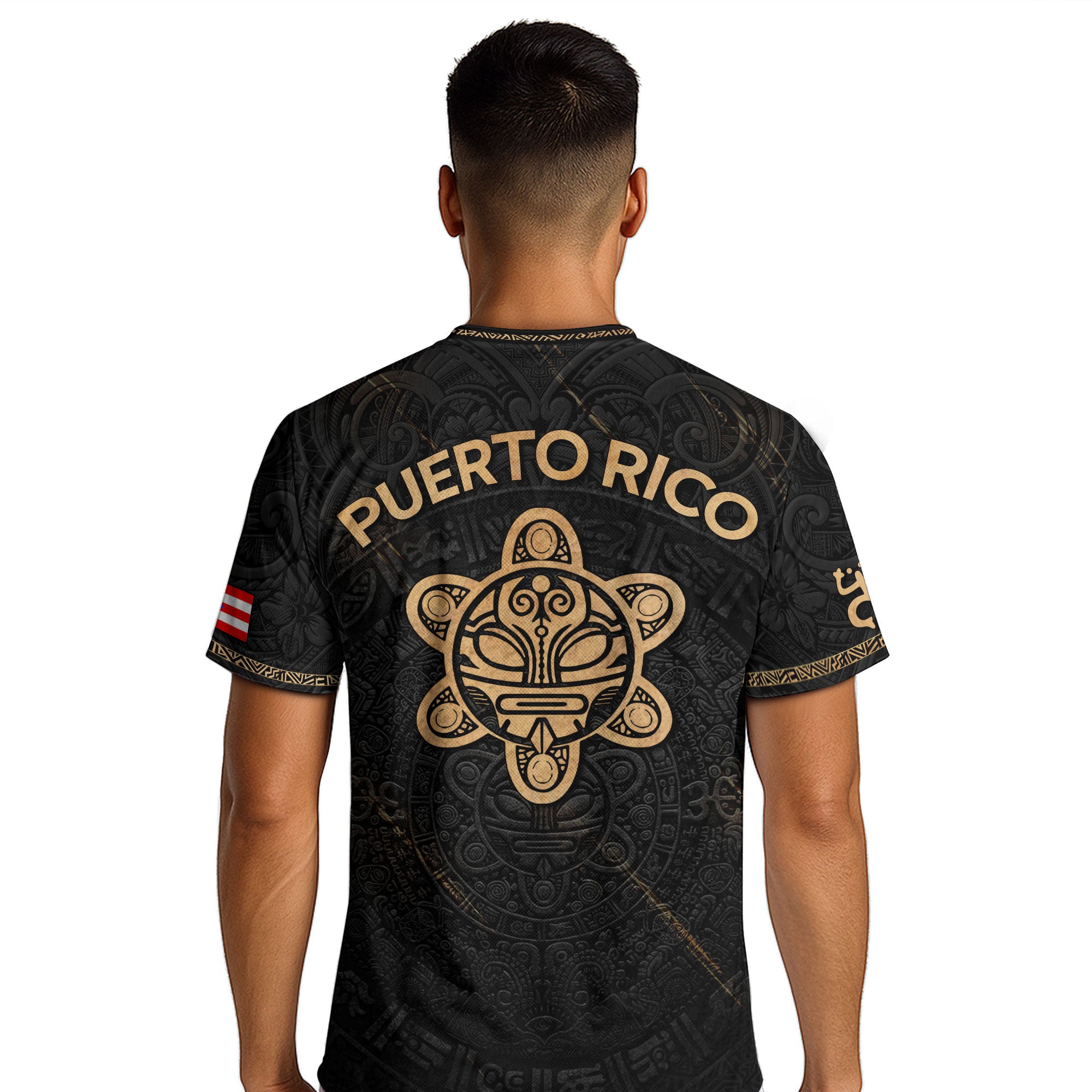 Puerto Rico Football Black Gold Shirt Taino Culture Gold Edition Soccer Jersey