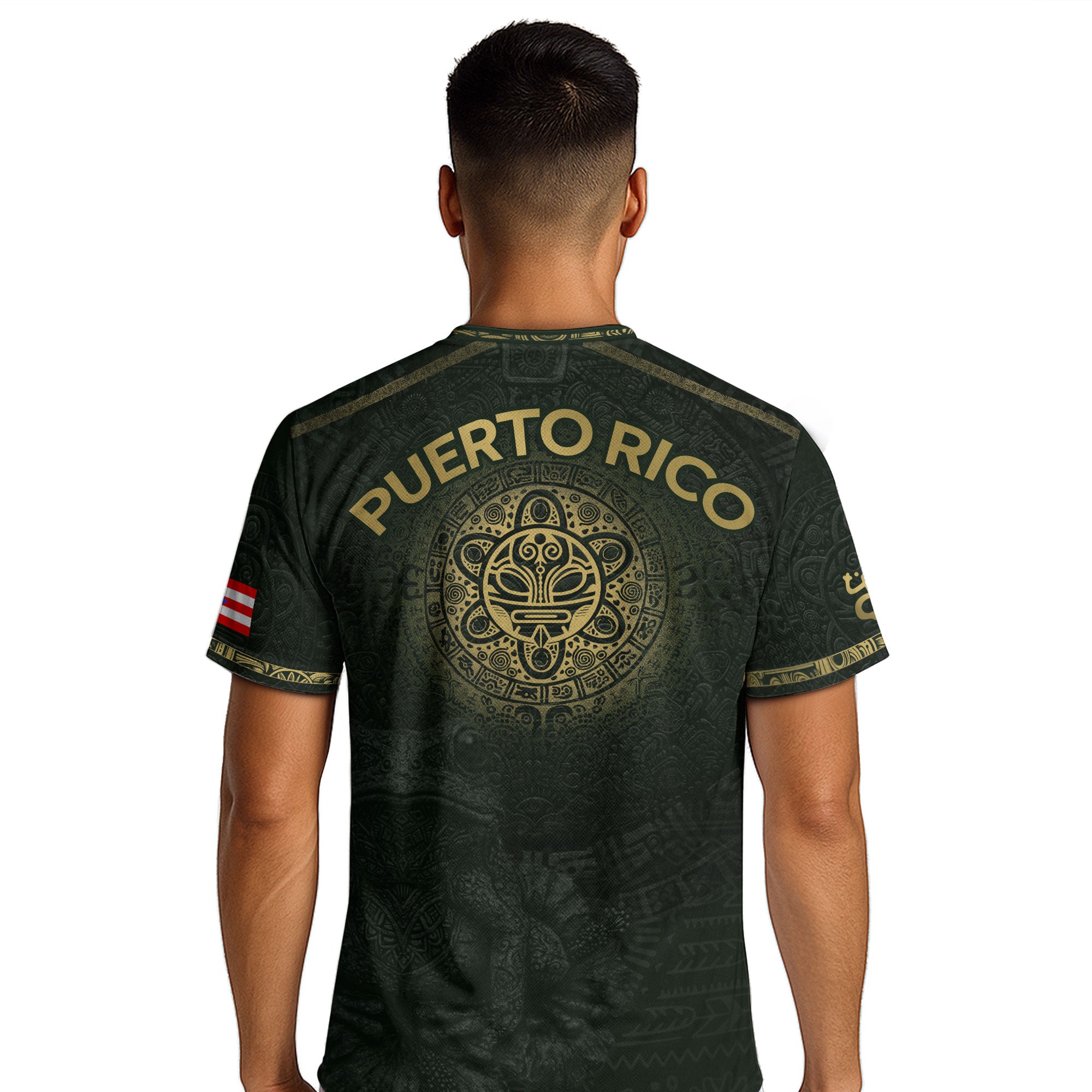 Puerto Rico Soccer Jersey Green Gold Coqui Frog Taino Sun Heritage Football Shirt