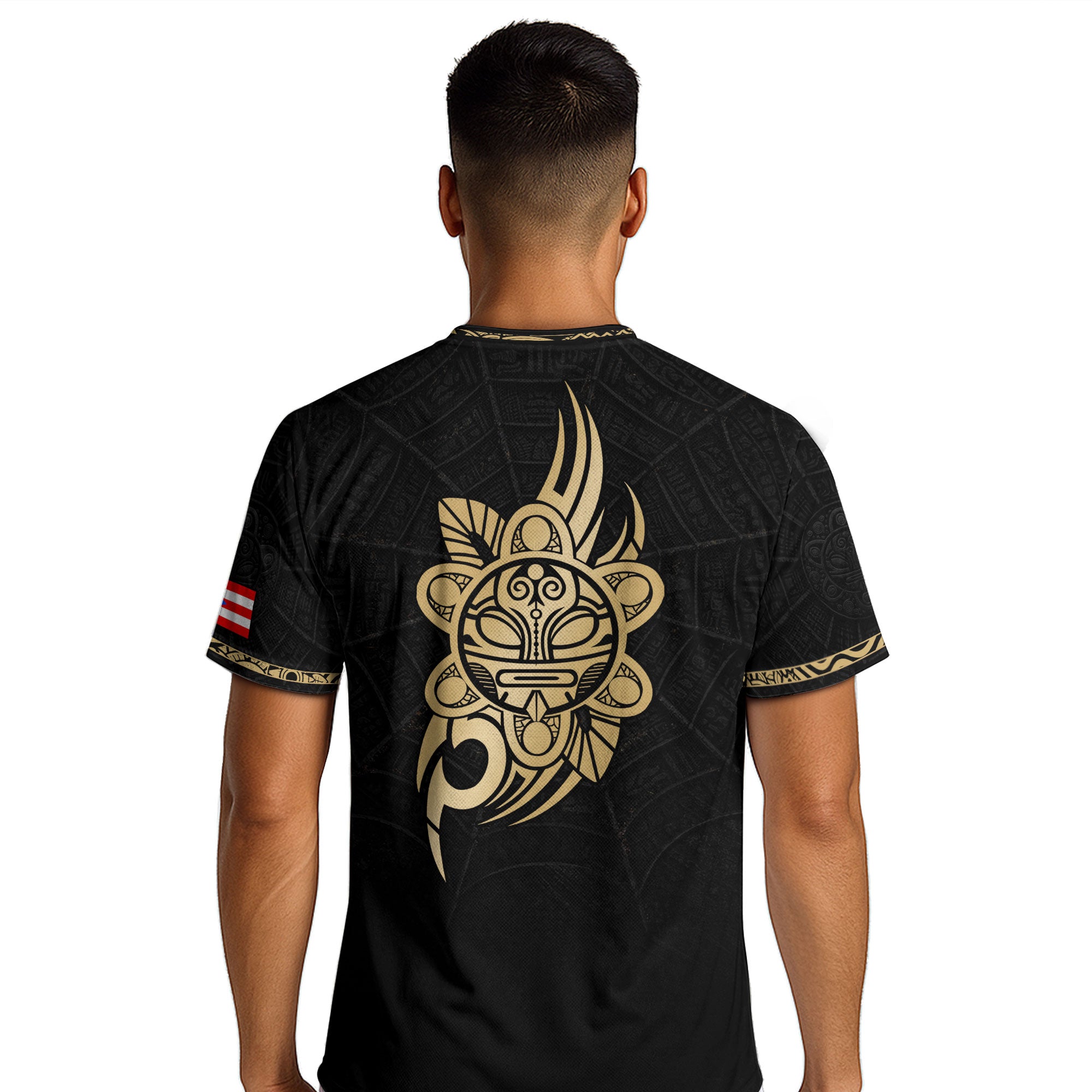 Puerto Rico Soccer Jersey Black Gold Taino Sun Heritage Football Shirt