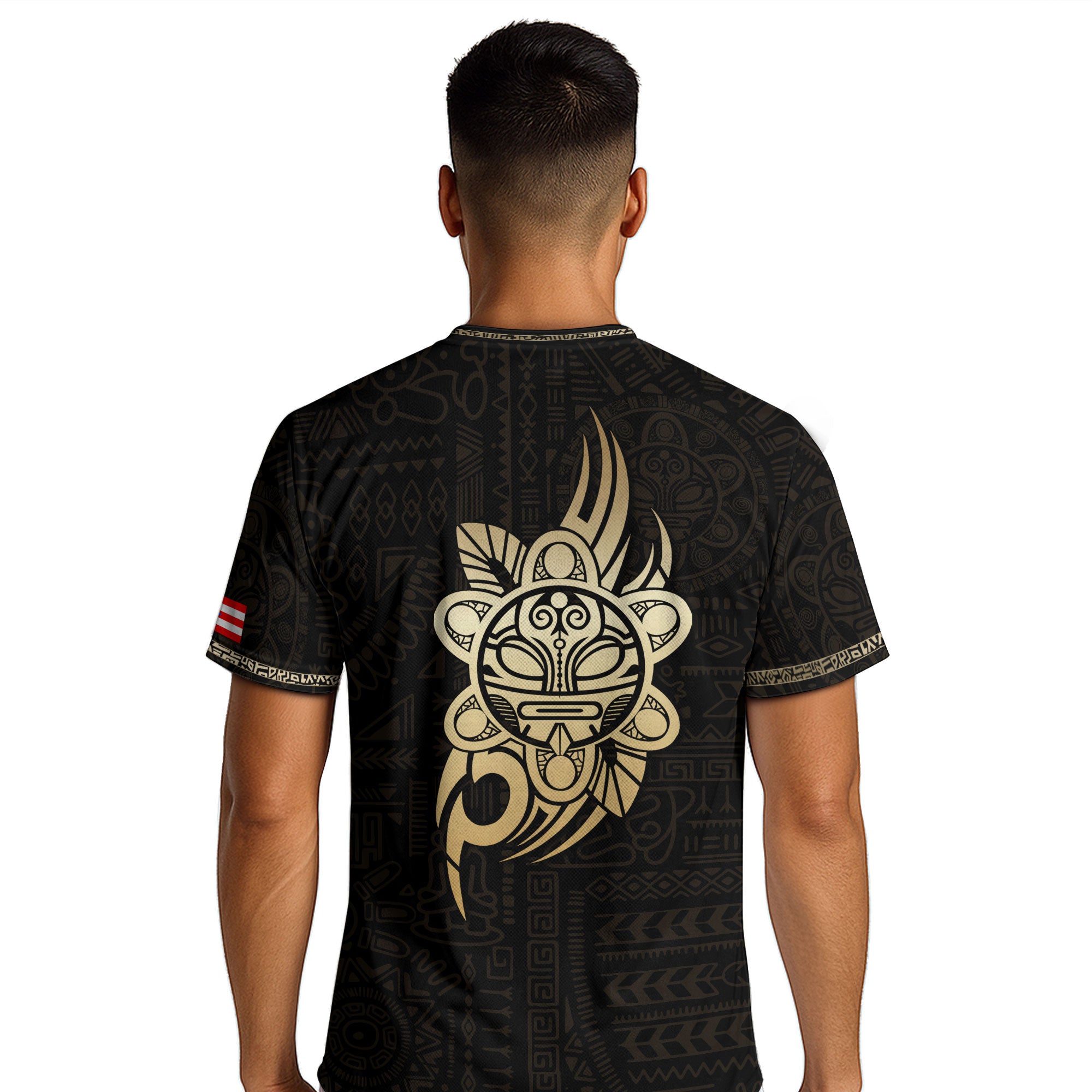 Puerto Rico Soccer Jersey - Black Taino Culture Heritage Gold Edition Football Shirt